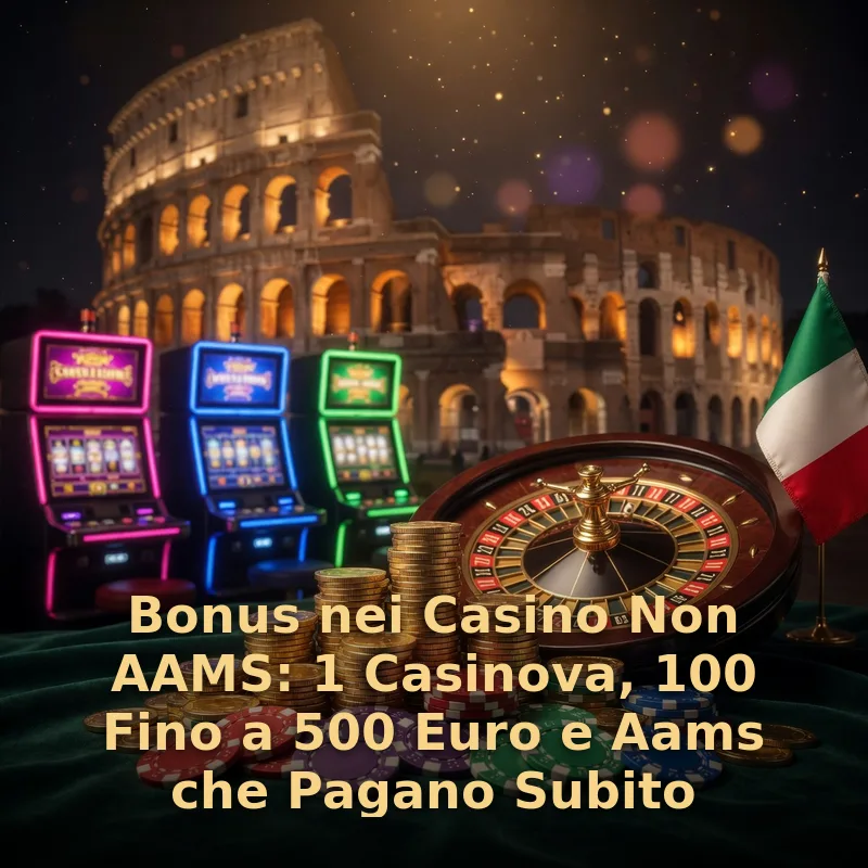 Bonus nei Casino Non AAMS: 1 Casinova, 100 Fino a 500 Euro e Aams che Pagano Subito